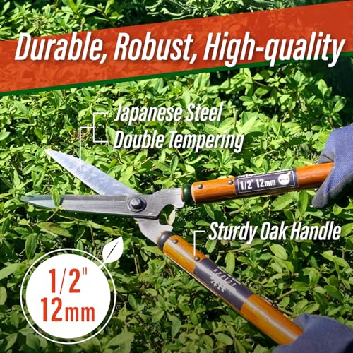 SUIZAN Hedge Shears 21.3" - Japanese Garden Clippers for Precise Trimming 5.9 Inch (150mm) Blade