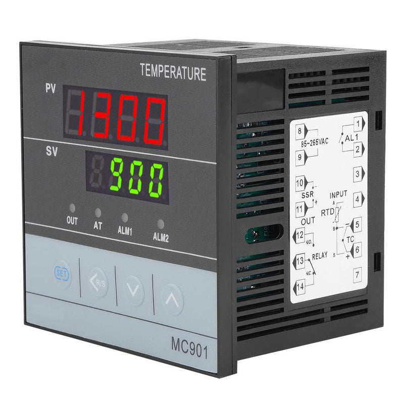 MC901 digital PID temperature controller, universal input SSR relay output ℃/℉ display with screws 96x96x85mm