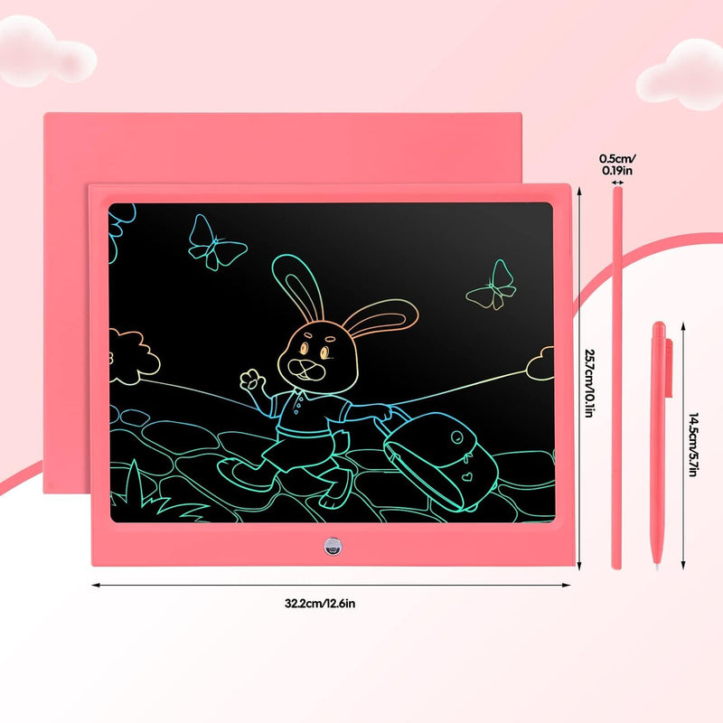 EooCoo 15 Inch LCD Writing Tablet for Kids, Electronic Colorful Screen Drawing Tablet Pad, Educational Magnetic Doodle Board Toys for 3 4 5-7 Years Old Kids, Easter Gifts for Boys and Girls,Pink