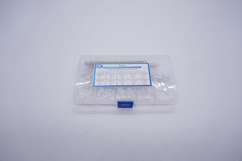 Taiss 580PCS JST PH Connector kit 2.0mm 2/3/4/5/6Pin Housing,Female and Male Adapter Cable Connector Plug,PH2.0mm Female Pin Connectors,JST Connector F-066-580PCS