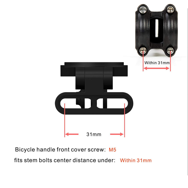 corki Cycles Adjustable Angle Out Front Stem Mounted Cycle Computer Bike Mount Compatible with Garmin Wahoo Bryton Cateye Adjustable Black