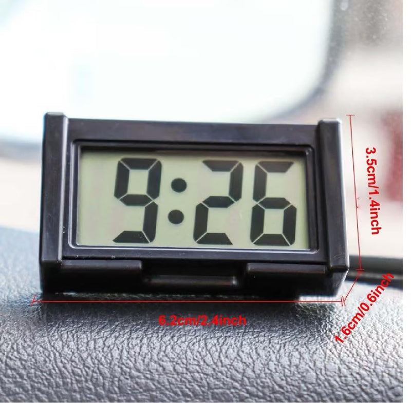 Red Car Dashboard Digital Clock,Vehicle Adhesive Clock with Jumbo LCD Time,Mini Automotive Stick On Watch for Car Truck Dashboard Lighting(ZS381)