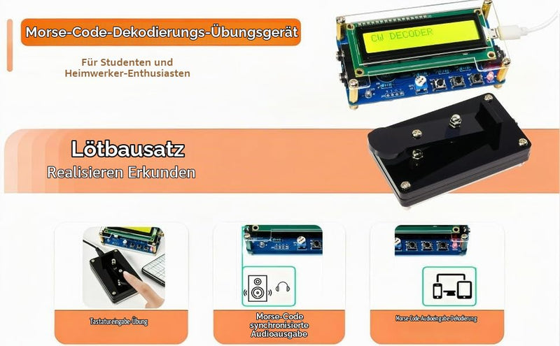 DIY Morse Code Soldering Kit, Morse Code Trainer Kit, Electric Soldering Kit with Components, Circuit Board and Housing, Perfect for Electronics Enthusiasts, Beginners, Individual Parts
