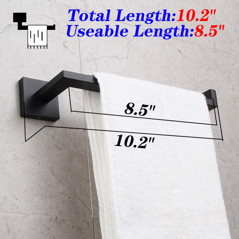 GERZWY SUS 304 Stainless Steel Bathroom Hardware Set Matte Black Towel Ring and Toilet Paper Holder Bath Hardware Accessories Sets Wall Mounted IG1856-2BK