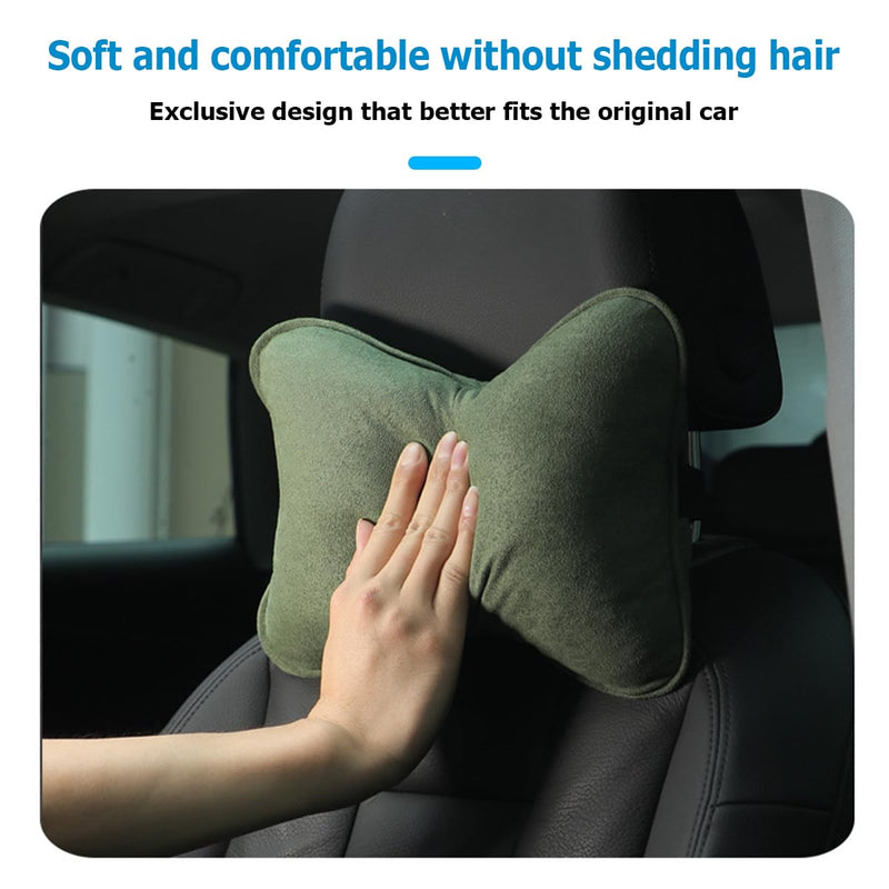 Car Headrest Pillow, Soft Comfortable Breathable Memory Foam Ergonomic Design Automotive Neck Pillow Cushion with Adjustable Strap for Neck Pain Pressure Relief, Universal Fit（Black） Black