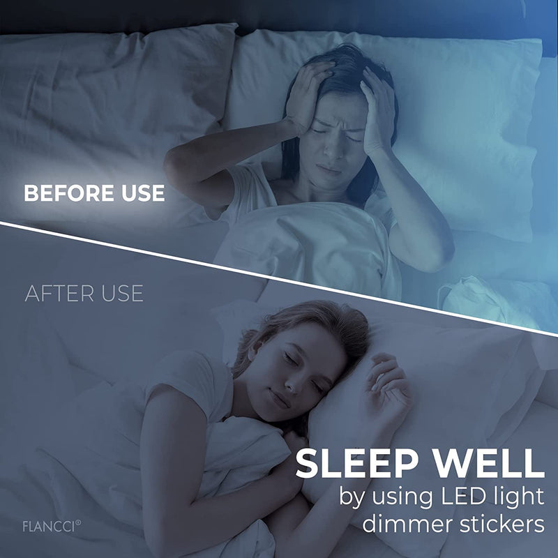 FLANCCI Light Blocking Stickers, Light Dimming Filters, (2 Sheets) Dimming Sheets for Blackout Routers, LED Covers Blackout, Dimming 80% ~ 100% of LED Lights (2Sheets = 1 Cut Out + 1 Uncut) 2 Sheets 90%