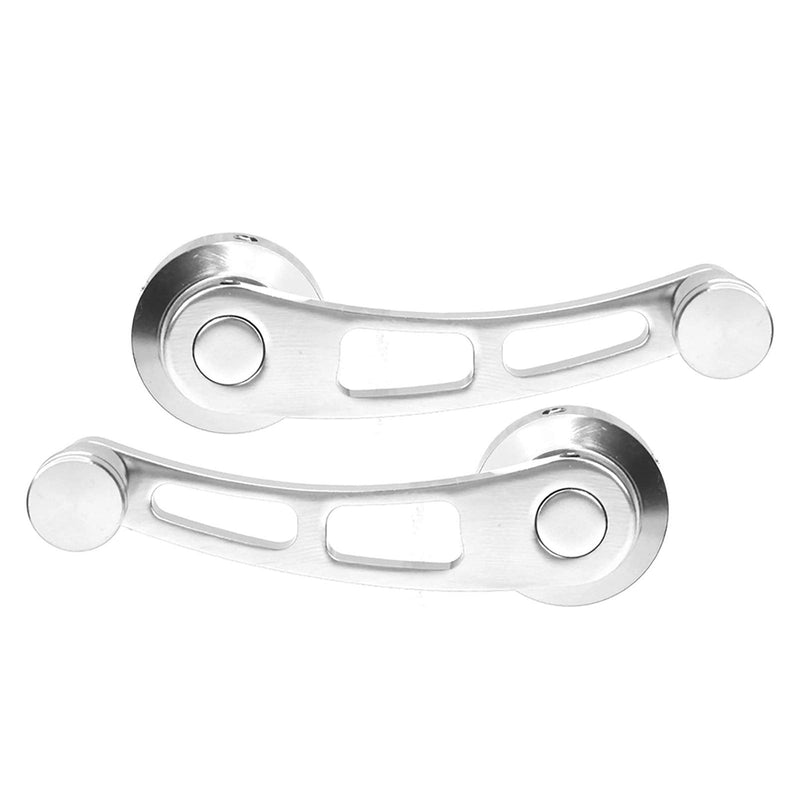 Tbest Car Window Handle,2pcs Alloy Window Handle Riser Winder Crank Fit for Classic Car(Silver) Sliver