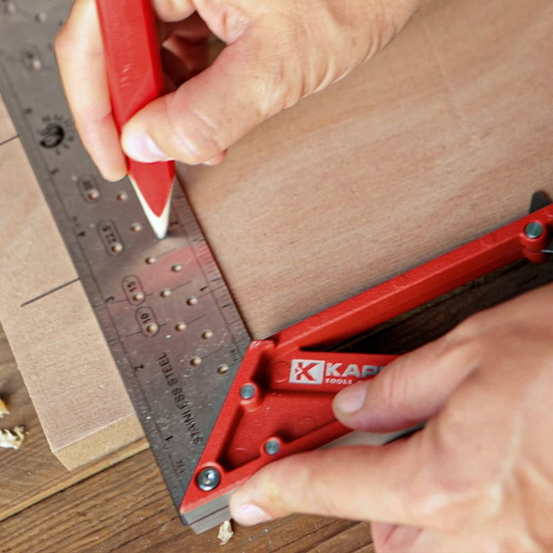 Kapro - 353 Professional Ledge-It Try & Mitre Square - For Leveling and Measuring - Features Stainless Steel Blade, Retractable Ledge, and Etched Ruler Markings - 8 Inch Adjustable Try&Mitre 8"