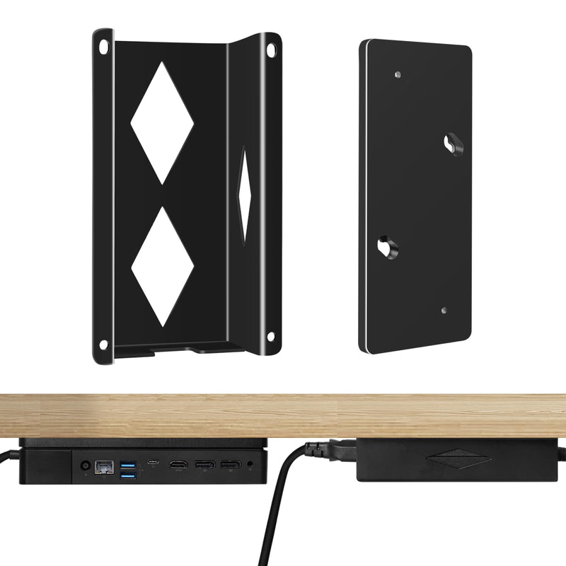 Under Desk Mount for Dell WD19 / WD19S / WD19TBS / WD19TB / WD22TB4 Dock + Power Bricks (for 180W and 130W), Docking Station & Power Bricks Holder