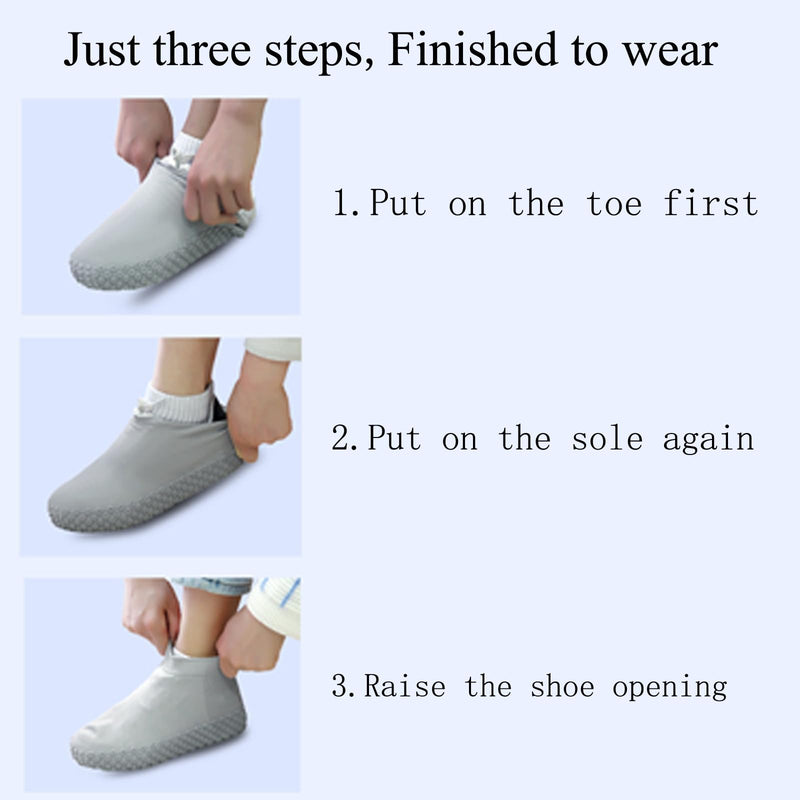 ZOSTLAND Silicone Waterproof Shoe Covers Rain Socks,Reusable Foldable Non-Slip Shoes Boots Shoes Covers Overshoe for Indoor, Rain, Snow, Grassland Shoes for Men & Women & Kids Medium White