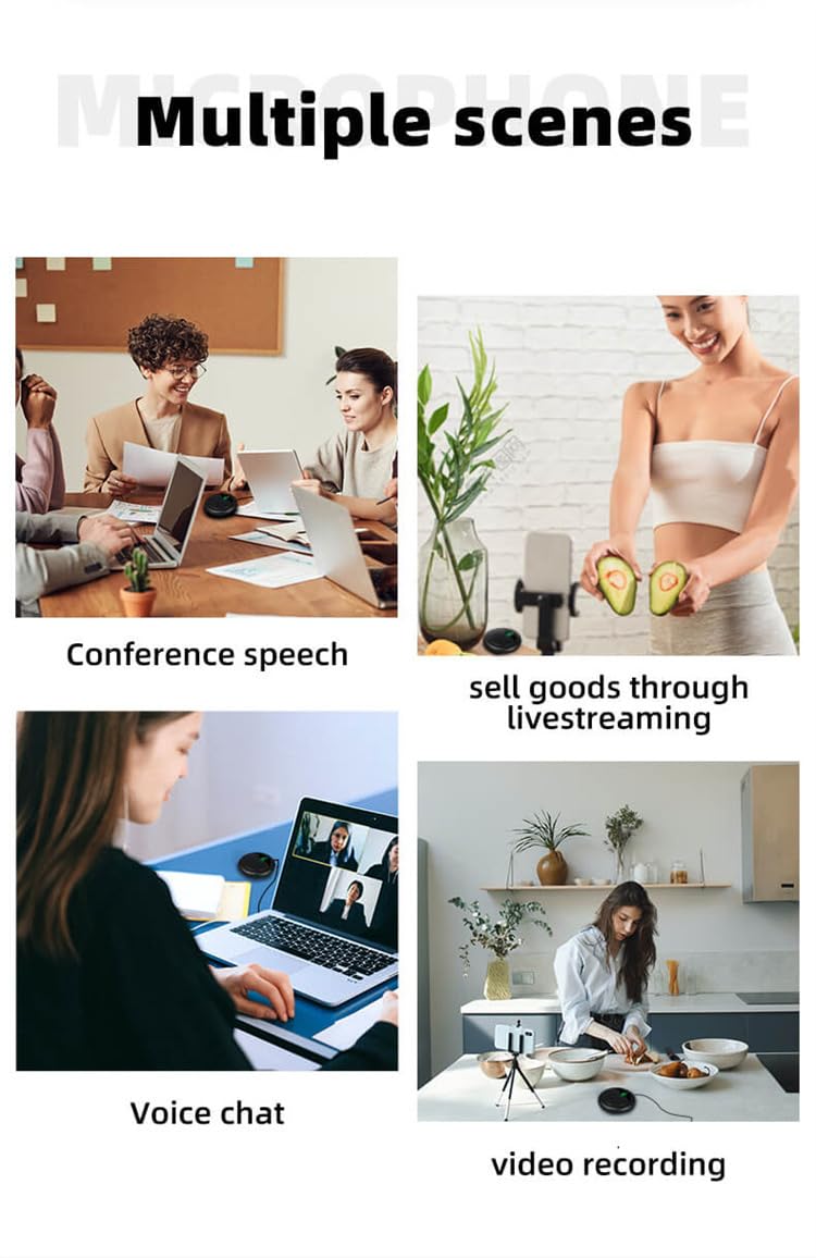 Conference USB Microphone,Omnidirectional Condenser PC Laptop Mics for Online Meeting/Class,Skype,Recording,Chatting,Zoom,Plug&Play compatible with Windows Mac