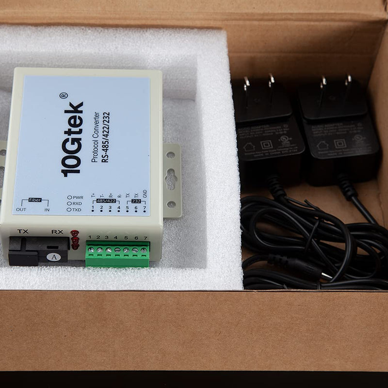 Serial RS485/RS422/RS232 to Fiber Optic Media Converter, Serial Communication Data Converter Device Server, SM Bidi SC 1310nm 20km, Daisy-Chain or Redundant-Ring FO RS-485/422/232