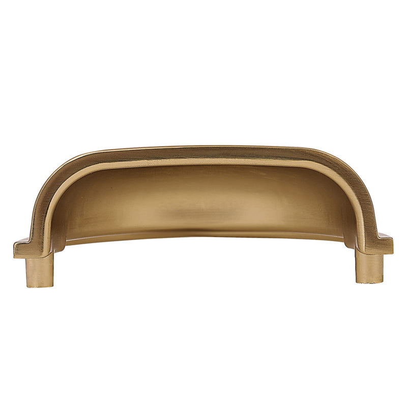 HARPOON Bin Cup Drawer Handles Hardware 10 Pack of Kitchen Cabinet Pulls, 3" Inch 76mm Champagne Gold