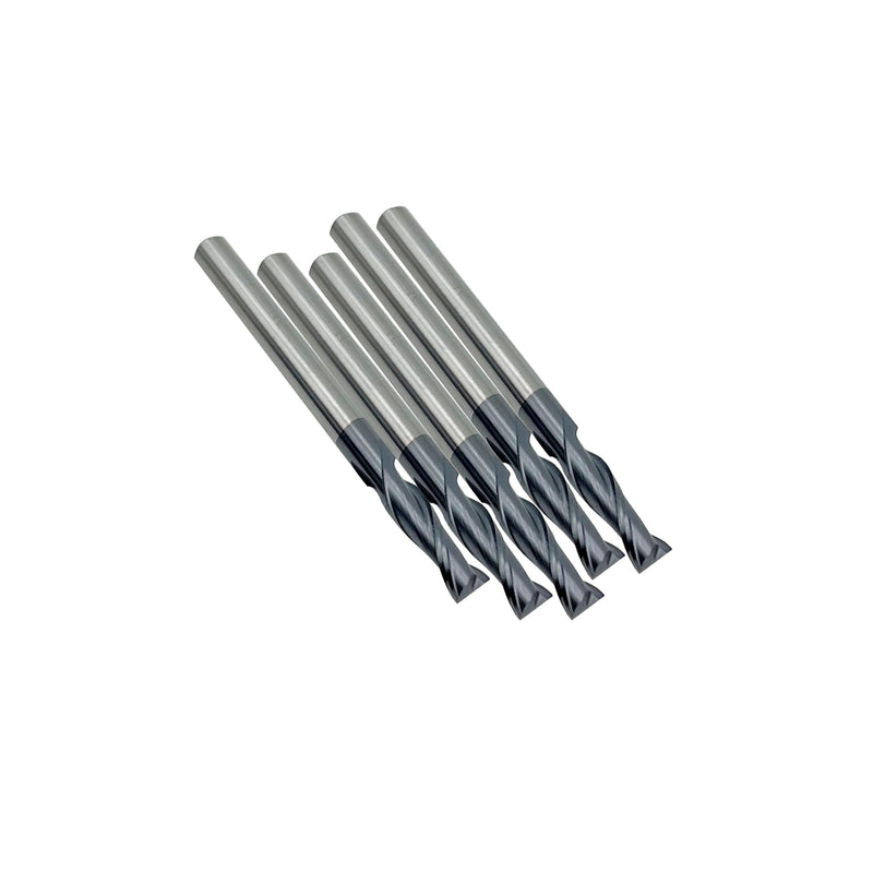 Carbide Square End Mill - 2 Flute - 1/8" 2T (5 Piece, 1/8") - for Milling Alloy Steels, Hardened Steel, Metal & More – Mill Bits Sets for DIYers & Professionals by LU&MN 5 1/8 in