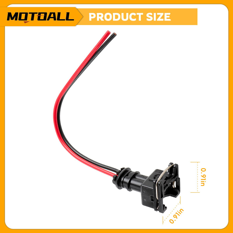 MOTOALL Fuel Injector Connector EV1 OBD1 Plug Wire Harness Pigtail Wiring Loom Clip Cut & Splice 2-Wire Female - 8pcs