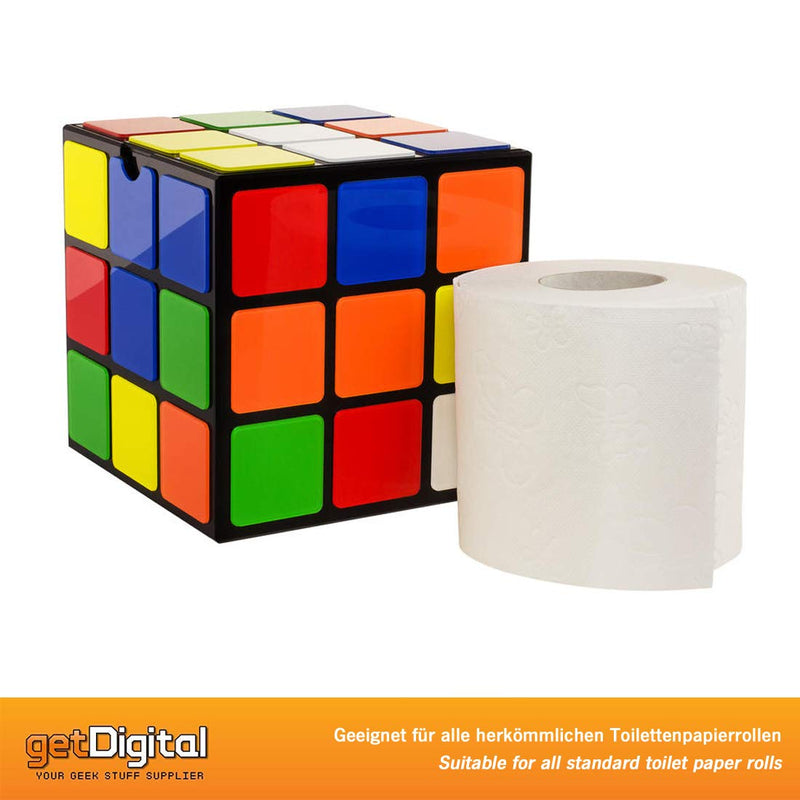 getDigital Magic Cube Toilet Paper Holder - Novelty Tissue Roll Dispenser with Lid and Storage Shelf for Your Mobile Phone - No Drilling or Wall-Mounted with Screws