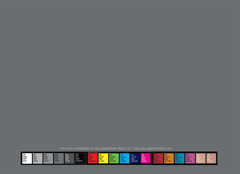 DKK 5" x 7" Set of 2 White Balance and Color Calibration Charts with 12% and 18% Gray - Includes Frame Stand and User Guide