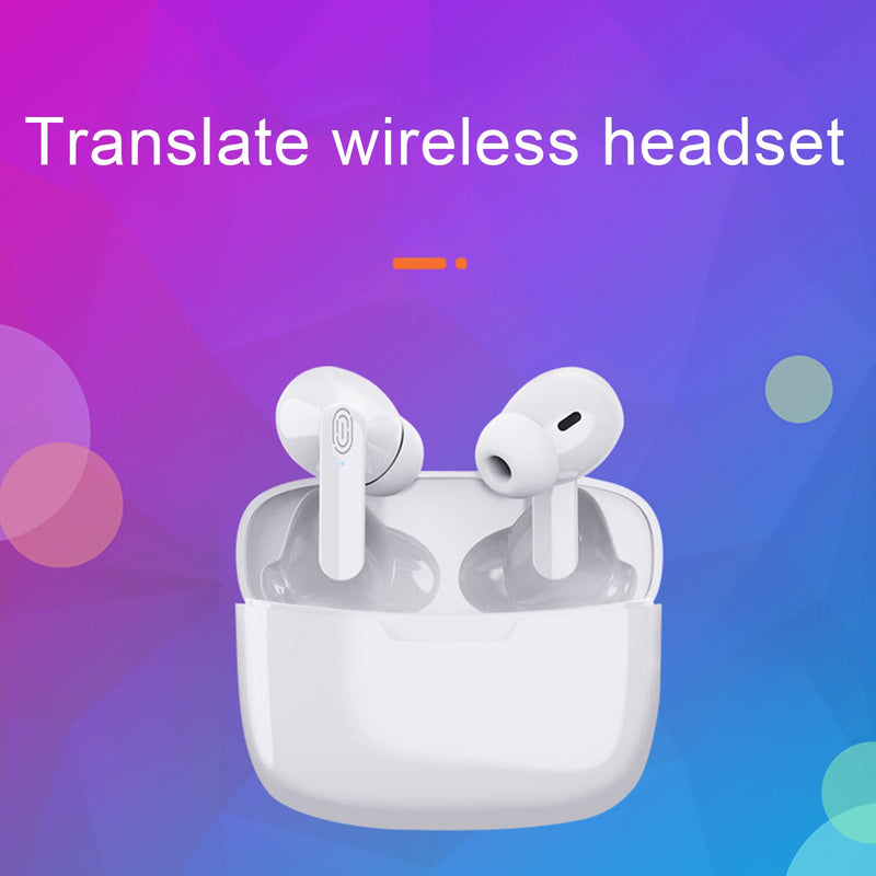 Language Translator Earbuds, Portable Y113 Translator Headphones Supports Calls, Music, 84 Languages Online Translation, 5 Translation Modes, Bluetooth Headphones with Charging Case Speakers(White)