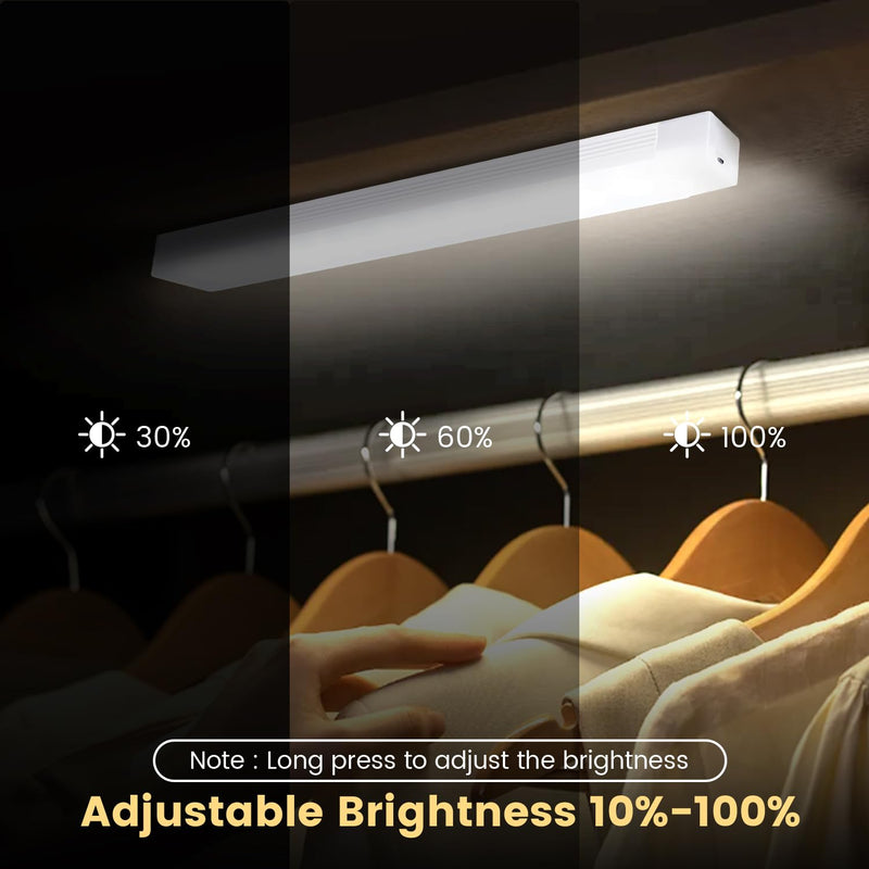 5 Pack Motion Sensor Under Cabinet Lights with Magnetic, LED Rechargeable 8 Inch Under Counter Closet Lights for Wardrobe Cupboard Kitchen White