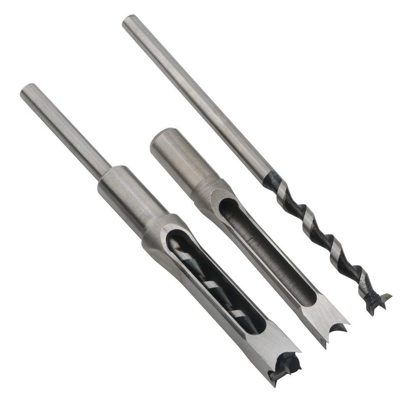 3pcs Woodworking Square Hole Drill Bits Mortising Chisel Set, Countersink Bits Woodworker Hole Saw Power Tool Kits Tool Set 9/16, 5/8, 3/4-Inch