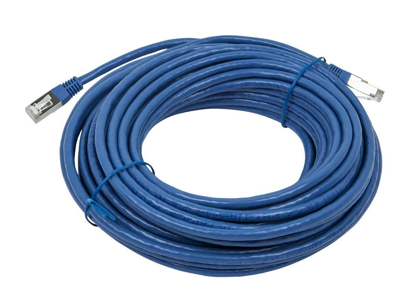 Monoprice Cat6A 50ft Blue Patch Cable Double Shielded (S/FTP) 26AWG 10G Pure Bare Copper Molded RJ45 Entegrade Series Ethernet Cable 50 Feet