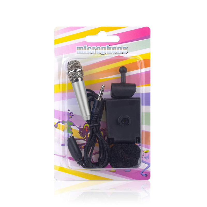 Uniwit Mini Portable Vocal/Instrument Microphone for Mobile Phone Laptop Notebook Apple iPhone Sumsung Android with Holder Clip - Silver