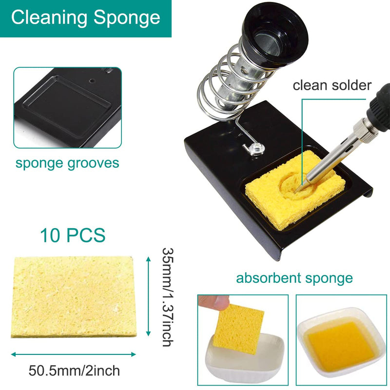 Xiatiaosann soldering iron stand soldering iron holder soldering iron base with 10 pieces cleaning sponge and 1 piece brass ball for cleaning the soldering iron tip