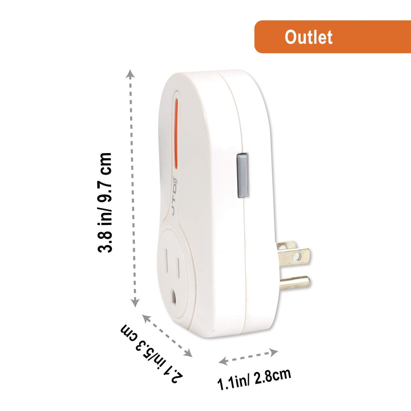 JTD ® 5 Pack Remote Control Outlet Switch 3rd Generation Energy Saving Auto-programmable Wireless Electrical Plug Switch for Household Appliances Lighting & Electrical Equipment (2 Remotes)