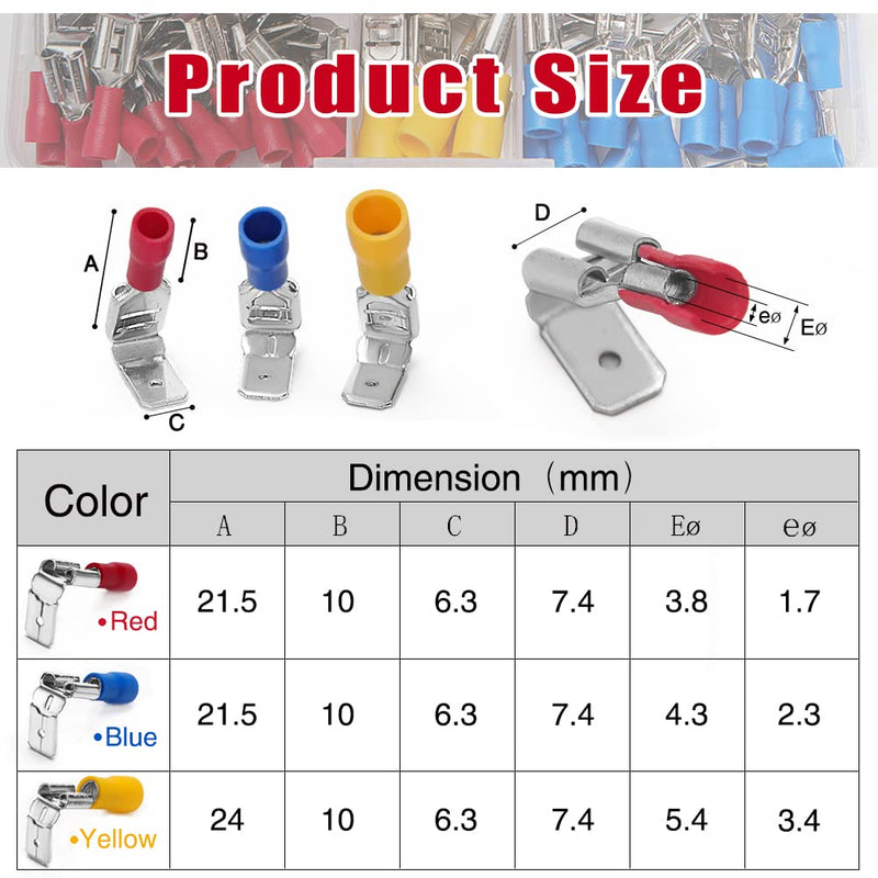 YIXISI 80 pieces piggyback cable lugs set, crimp connector set, crimp connector, insulated electrical connector terminal 80 pieces