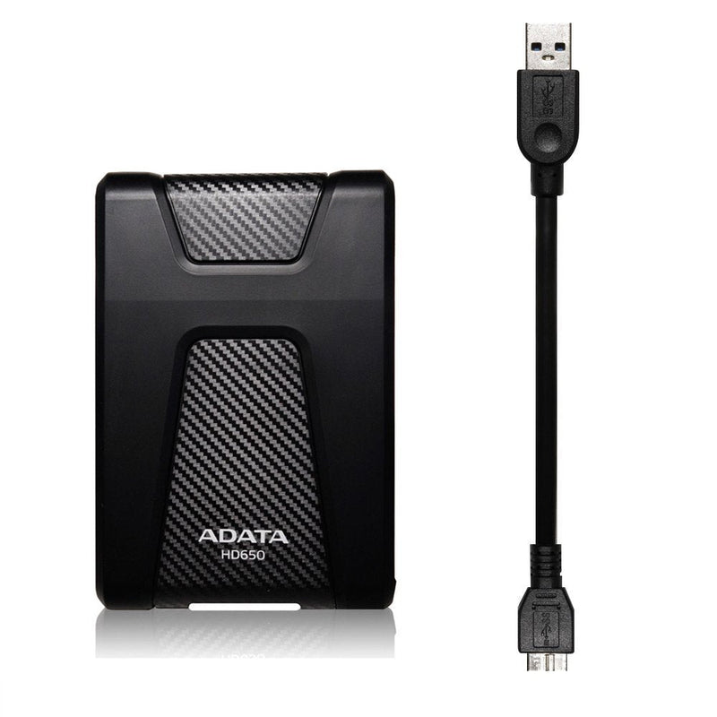 ADATA HD650 1TB Anti-Shock External Hard Drive, Black (AHD650-1TU31-CBK) 1 TB