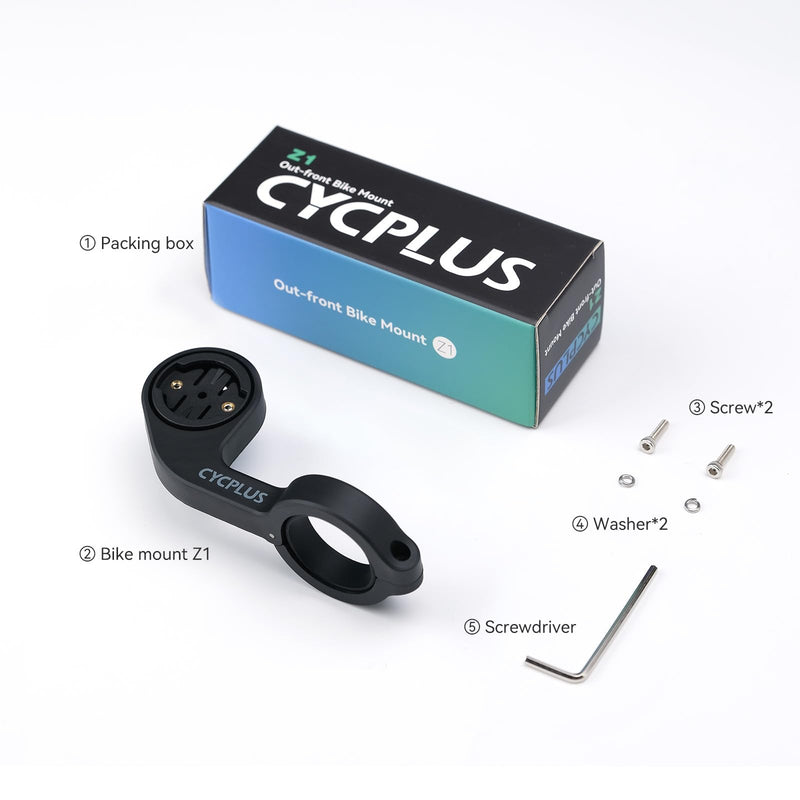 CYCPLUS Cycling Out Front Bike Mount Designed for All Cycling Computer, Garmin Edge 520 530 820 830 1000 GPS and Other Normal Models Z1 Left Handle