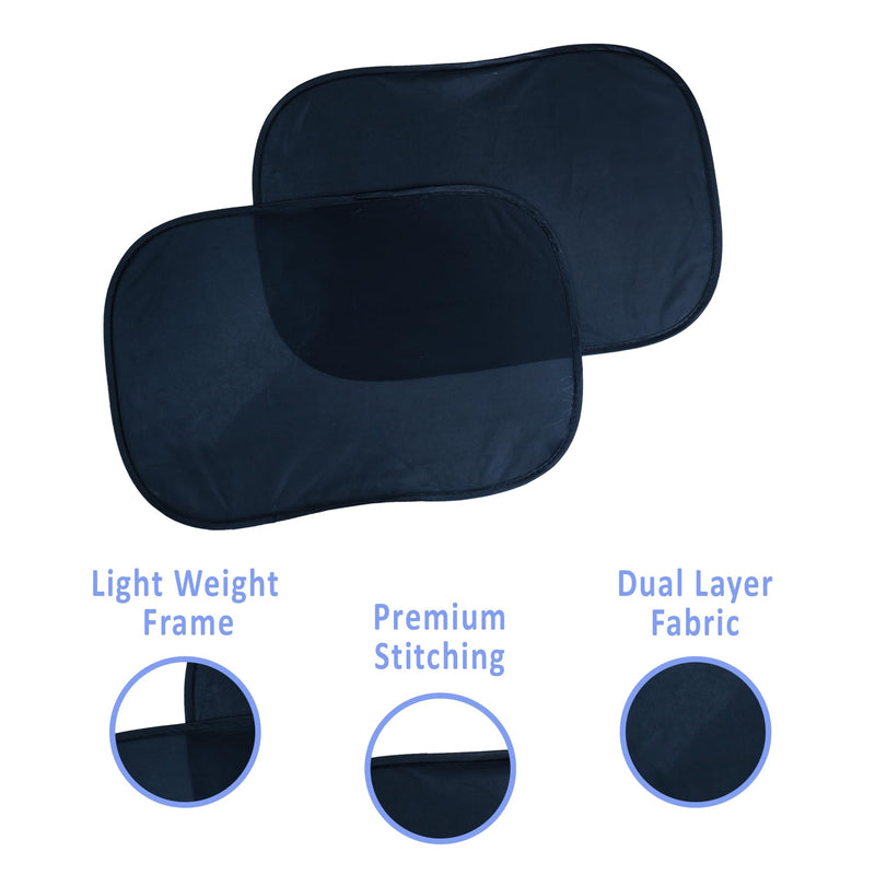 Mindful Design - Car Window Shades for Baby (2 Pack) - 21"x14" Sun Shade Blocker - Glare Shield and UV Rays Protection for Your Child - Side Window Screens for SUV - Mesh Car Window Shades for Baby