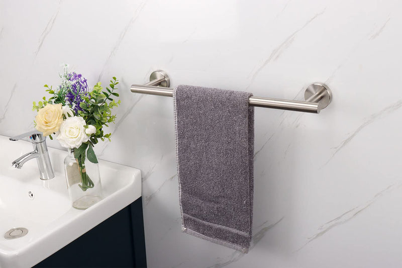 TocTen Bath Towel Bar - 2 Pack Thicken SUS304 Stainless Steel Towel Rack for Bathroom, Bathroom Hardware Accessories Towel Rod Heavy Duty Wall Mounted Towel Holder (16 Inch, Brushed Nickel) 16 IN 2 PACK