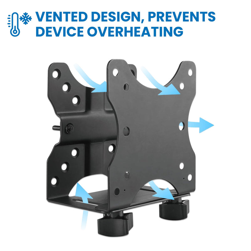 Mount-It! Adjustable Thin Client Mini PC Mount – Under Desk, Wall, Pole, or VESA Monitor Stand – Fits Mac mini, Small CPUs, Thin Clients, Docking Stations – Holds 11 lbs