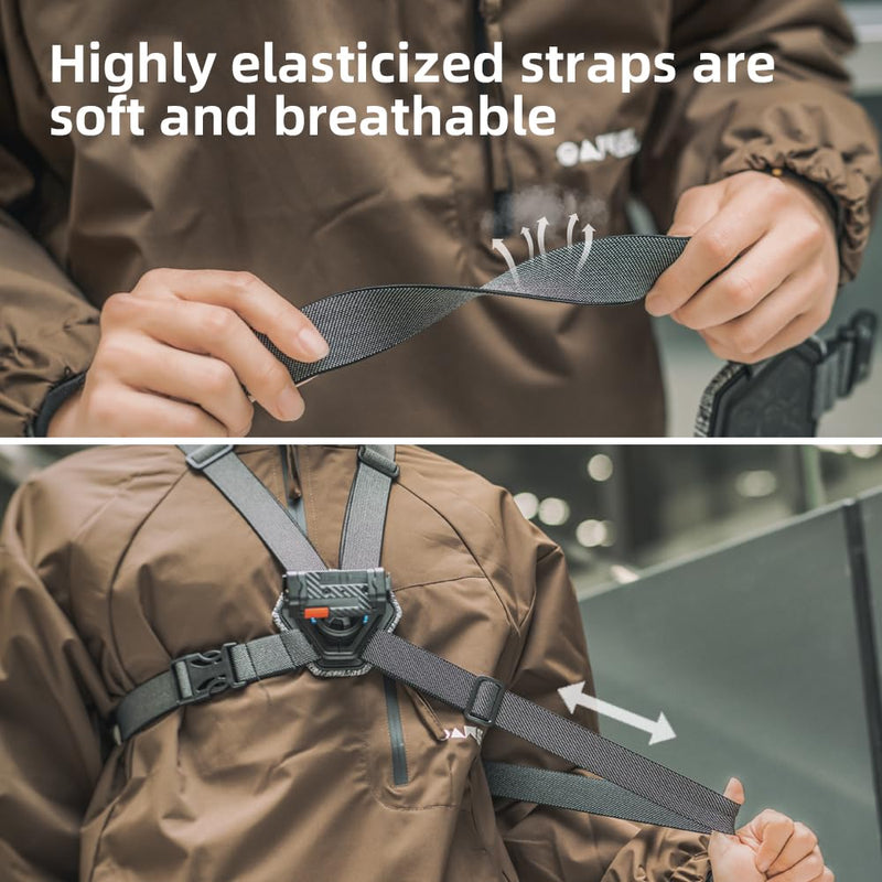 Mobile Phone Chest Strap Harness Mount，Adjustable Phone Chest Harness Holder for VLOG/POV | Balance Stability and Comfort Performance
