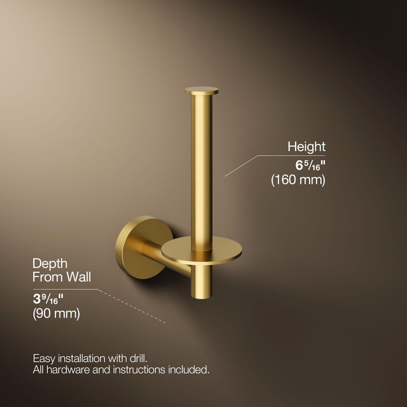 ELATE® VERTICLE TISSUE HOLDER Vibrant Brushed Moderne Brass