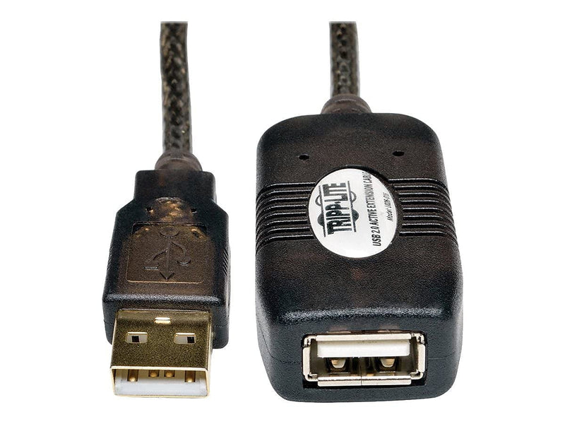 TRIPP LITE USB 2.0 Hi-Speed Active Extension Repeater Cable, USB-A (M/F), 16 Feet / 4.88 Meter Cable, Daisy-Chain up to 80 Feet / 24.38 Meters, 3-Year Warranty (U026-016)