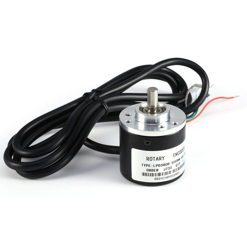 Rotary Encoder, Incremental Rotary Encoder Module, 600P/R Photoelectric Incremental Rotary Encoder 5-24V 0.24" Shaft AB Phases