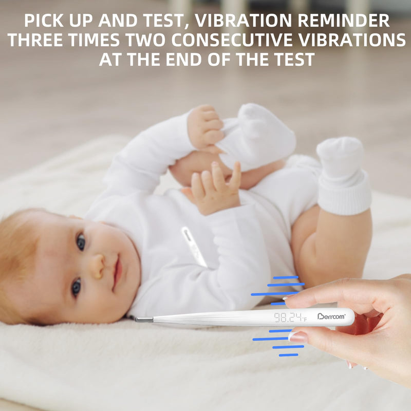 Berrcom Rechargeable Digital Thermometer for Adults & Kids, Medical-Grade Accurate Fast Reading for Oral & Underarm Use with LED Display & Fever Alert AET-F372
