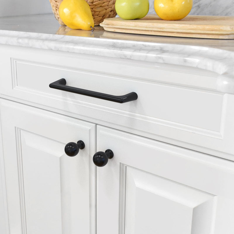 Amerdeco 10 Pack Matte Black Cabinet Pulls 5 Inch(128MM) Hole Centers Kitchen Cabinet Handles Hardware Kitchen Handles for Cabinets Cupboard Handles Drawer Pulls ZH0041 5"/128MM Hole Center