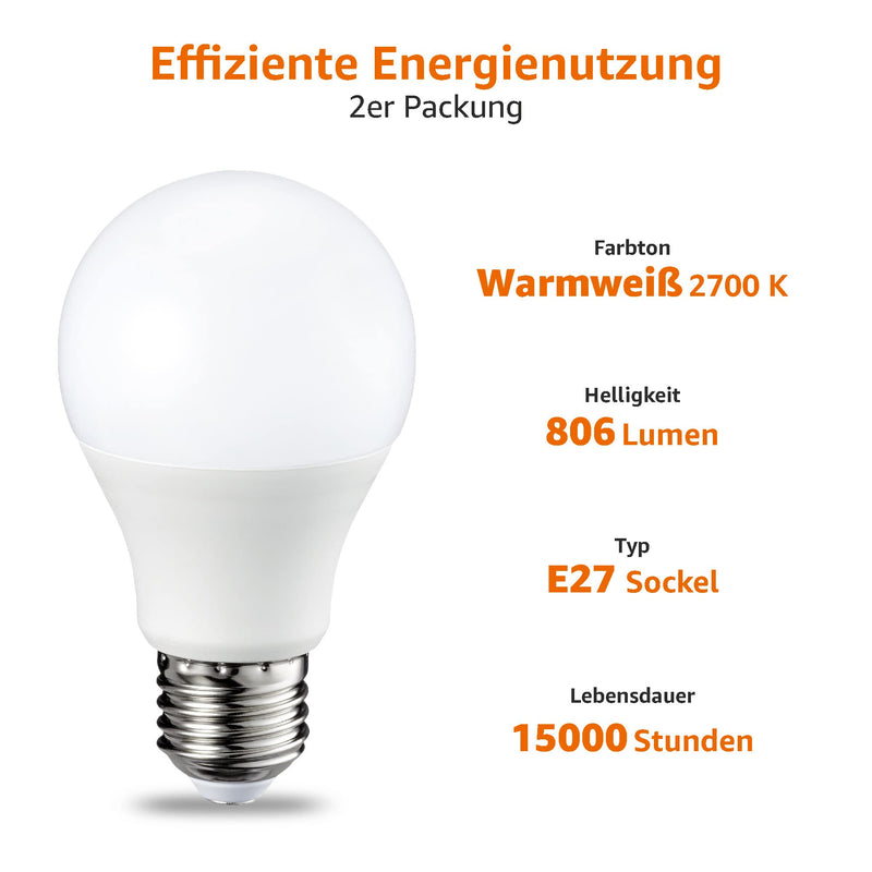 Amazon Basics E27 LED Bulb Pear 9 Watts