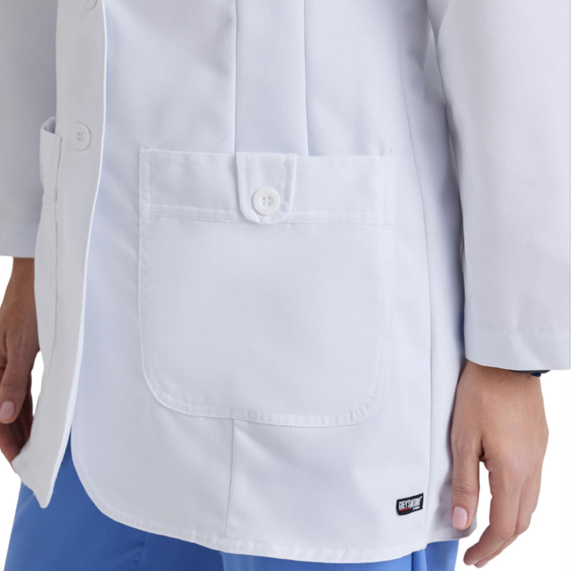 Grey's Anatomy Women's 32 Inch Two Pocket Fitted Lab Coat Medium White