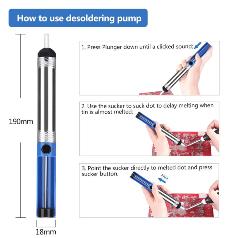 DollaTek 2Pcs BST-018 Suction Pump Desoldering Pump Pen Sloder Sucker