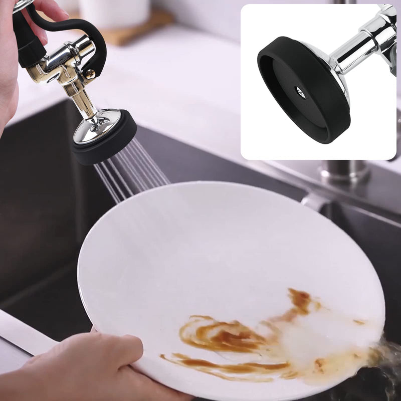 MSTJRY Commercial Sink Sprayer Pre Rinse Spray Valve with Handle Grip Assembly,1.42 GPM High Pressured Dish Sprayer for Replacement Kit of Commercial Faucet, Polished Chrome （Black） Black