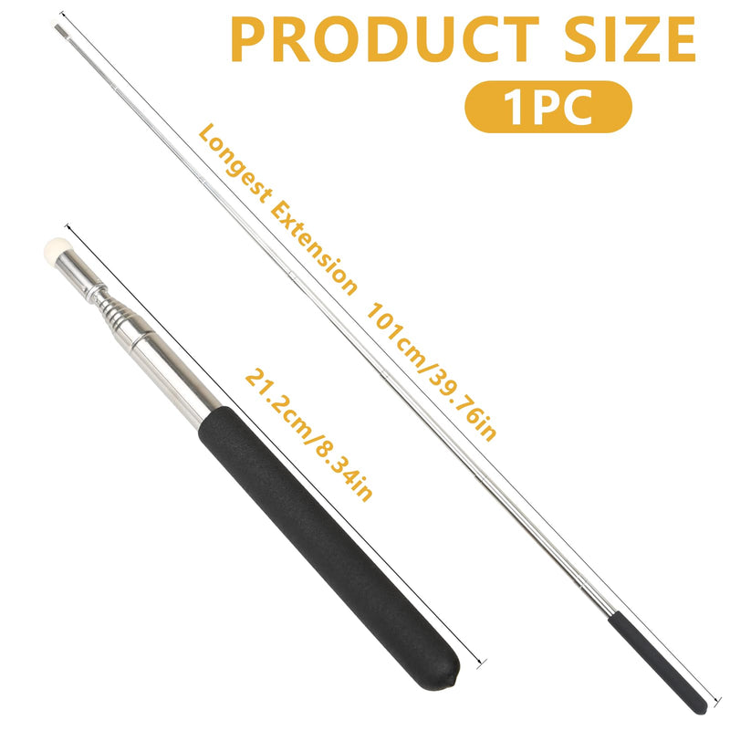 Pointers for Classroom, Stainless Steel Teacher Pointer Stick, 39.4 Inch Extendable Pointer for Teachers, Guides, Couch, Conference Training, Speech, Conference Sand Table, Sales Staff, Commander