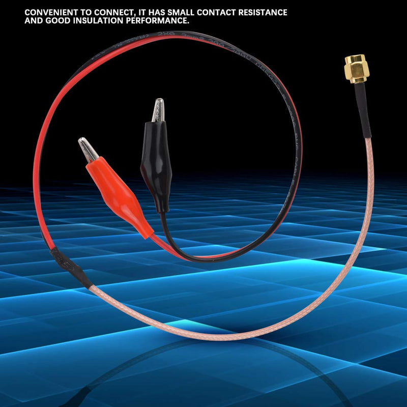 Elprico High Frequency Interconnect Cable, 52cm Red Black Measurement Cable, Includes SMA RG316 High Temperature Cable 18AWG Silicone Wire and Alligator Clip