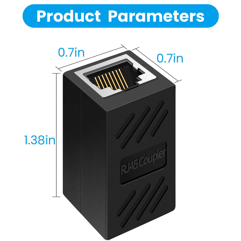 RJ45 Coupler, Ethernet Coupler, Ethernet Network Cable in line Coupler for Cat7/Cat6/Cat5e/Cat5, Ethernet Network Cable Extender Female to Female 8Pack