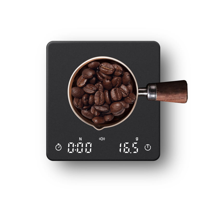Rechargeable Coffee Scale with Auto Timing,Mini Espresso Scale with Timer, 2kg/0.1g High Precision Scale for Coffee Beans, Black M3-W 2.0