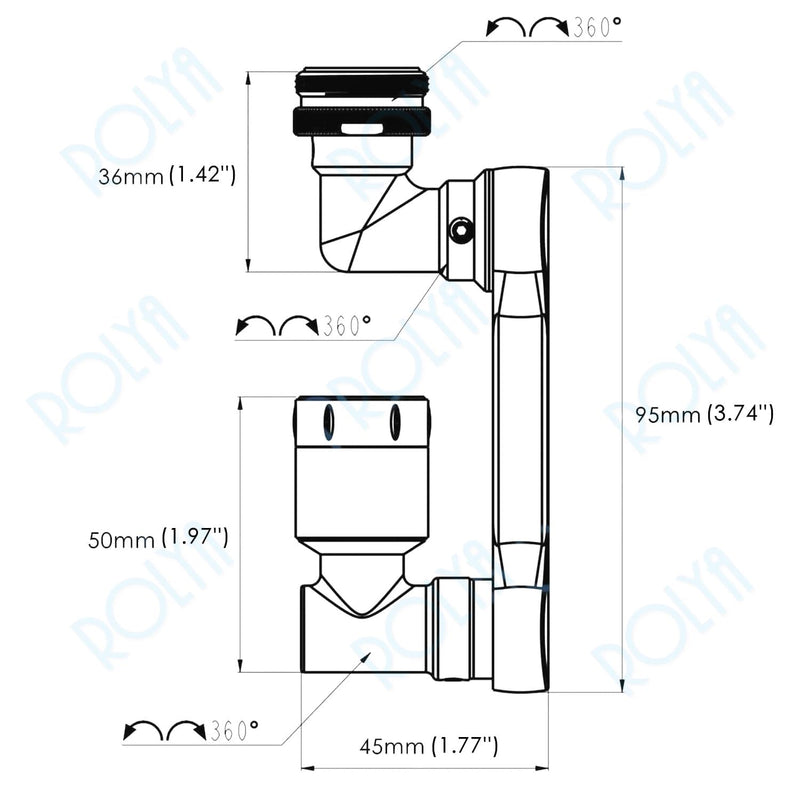 1080 Degree Rotating Faucet Extender Kitchen Sink Aerator Extension Brushed Nickel 1