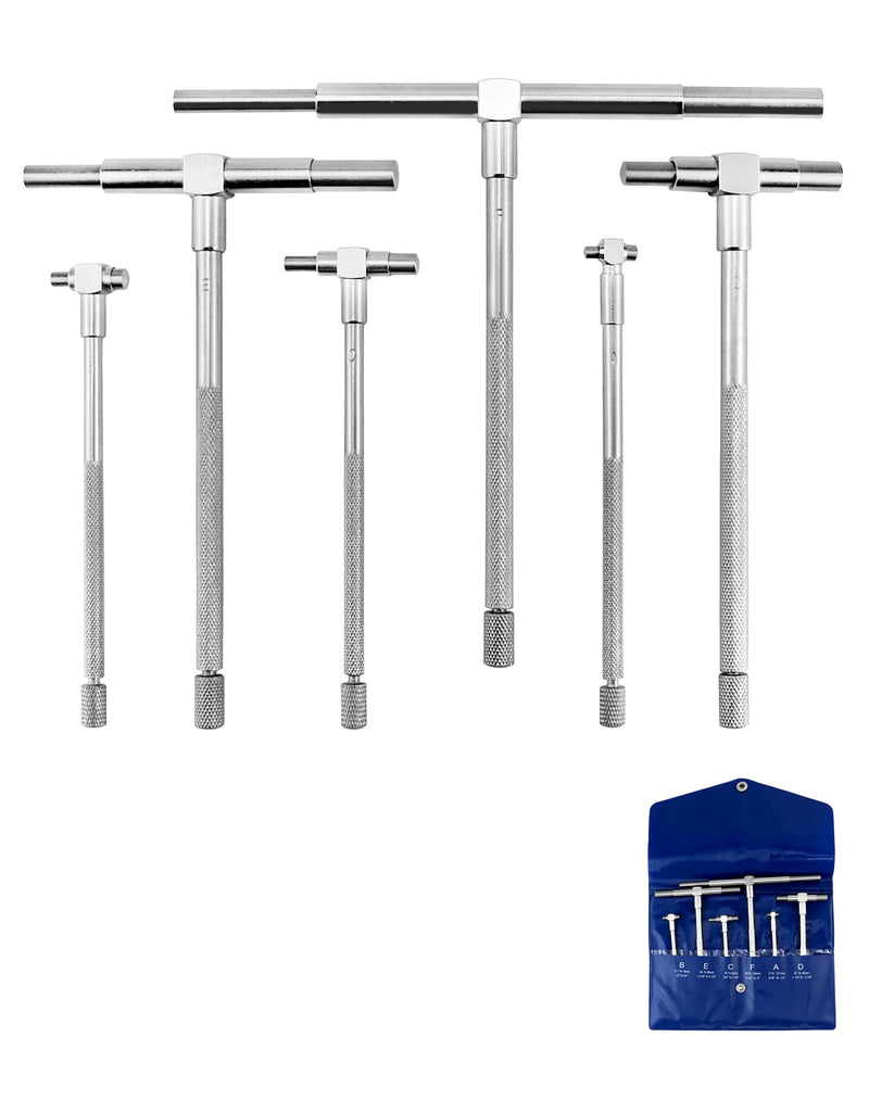 QWORK Telescopic Gauges 8mm - 150mm Inner Diameter Adjustable, 6pcs/set 5/16" to 6"